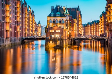 Classic View Famous Speicherstadt Warehouse District Stock Photo