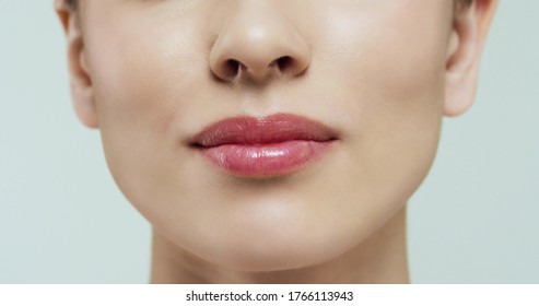 Close Beauty Woman Lips Nude Colors Stock Photo Shutterstock