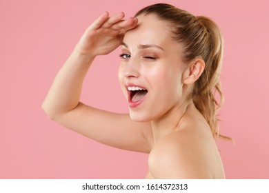 Close Blonde Half Naked Woman 20s Stock Photo 1614372313 Shutterstock