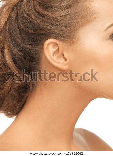 Zdj Cie Stockowe Close Woman Beautiful Naked Ear