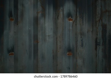 Closeup Part Corrugated Metal Fence Partially Stock Photo