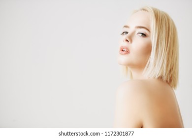 Closeup Portrait Beautiful Blonde Woman Nude Stock Photo 1172301877