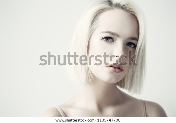 Closeup Portrait Beautiful Blonde Woman Nude Stock Photo Edit Now