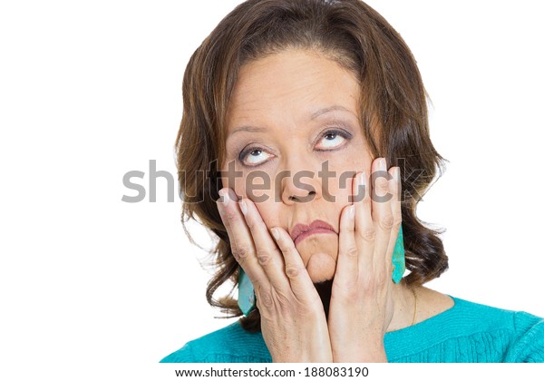 Closeup Portrait Senior Mature Shocked Horrified Stock Photo 188083190