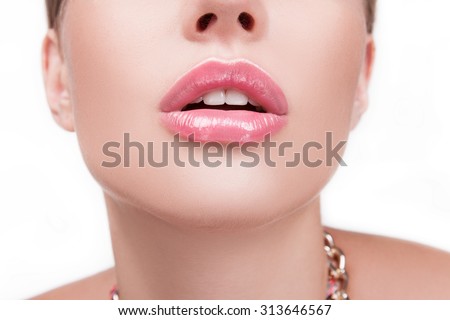 Closeup Sexy Sensual Lips Mouth Open Stock Photo Edit Now