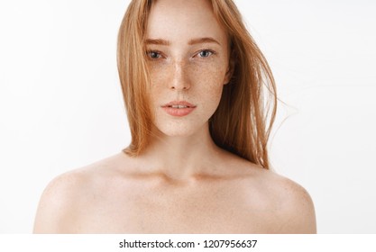 Closeup Shot Sensual Feminine Attractive Redhead Stock Photo
