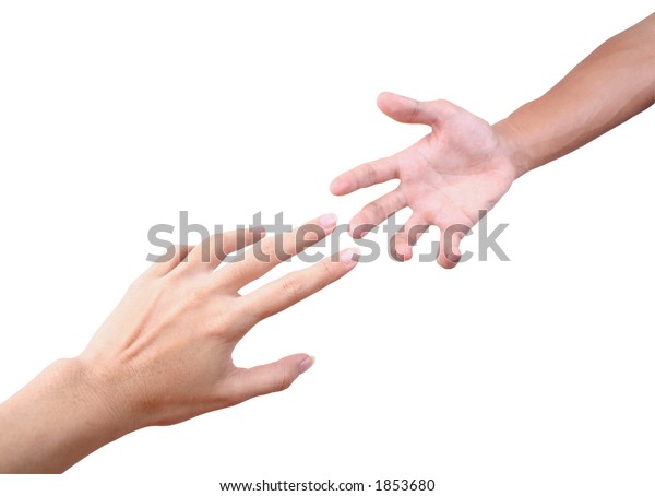 Closeup Two Hands Reaching Each Other Shutterstock