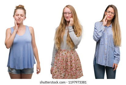 Collage Group Blonde Women Over Isolated Stock Photo Edit Now 1267634989