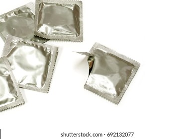 Condom Seal Package Opened Isolate On Stock Photo Edit Now 692132071