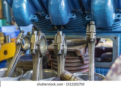 Connecting Rod Piston Cylinder Block Disassembled Stock Photo