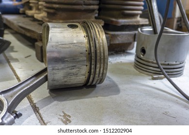 Connecting Rod Piston Cylinder Block Disassembled Stock Photo