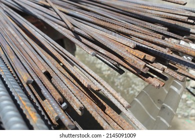 Corrugated Steel Round Bar On Bunch Stock Photo 2145091009 Shutterstock