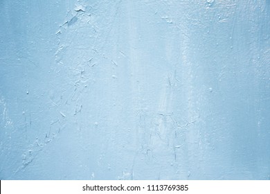 Cracked Light Blue Colored Wall Texture Stock Photo 1113769385