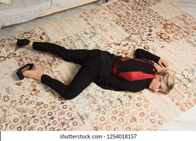 Crime Scene Strangled Business Woman Imitation Stock Photo Shutterstock