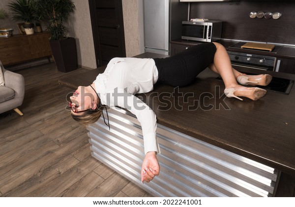 Crime Scene Strangled Business Woman Imitation Stock Photo Shutterstock