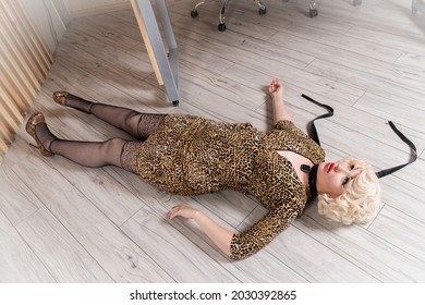 Crime Scene Strangled Pretty Business Woman Stock Photo Shutterstock