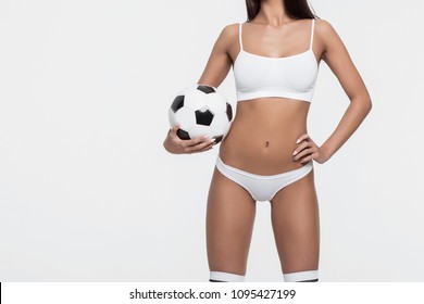 Sexy Brunette Soccer Ball Stock Photo Edit Now 1083779462