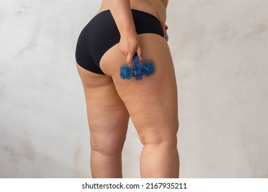 Cropped Adipose Fat Woman Black Bikini Stock Photo 2167935211