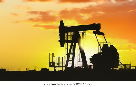 Crude Oil Pumpjack On Sunset Fossil Stock Photo 2201413525 Shutterstock