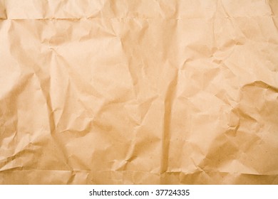 Crumpled Brown Packaging Paper Sheet Texture Stock Photo 37724335