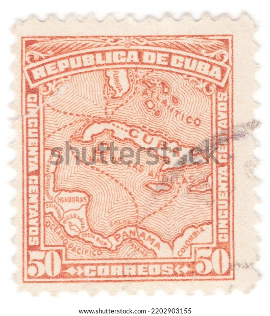 Cuba 1914 50 Centavos Orange Postage Stock Photo 2202903155 Shutterstock