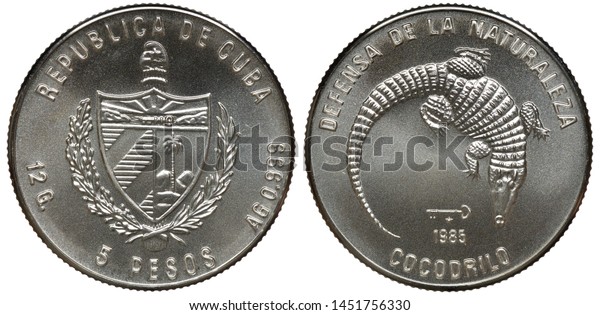 Cuba Cuban Silver Coin Five Stock Photo Edit Now