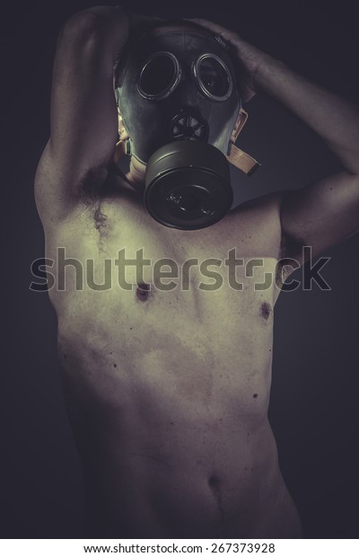 Danger Concept Risk Contamination Naked Man Stock Photo