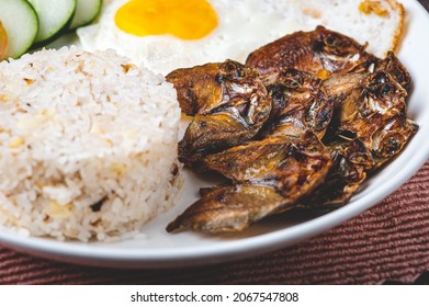 Danggitsilog Famous Pinoy Breakfast Combination Fried Stock Photo