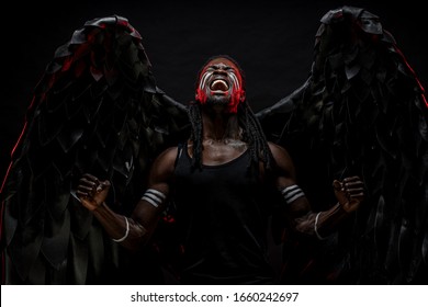 Dark Naked Angel Screaming Hopelessness Pain Foto Stock Editar Agora