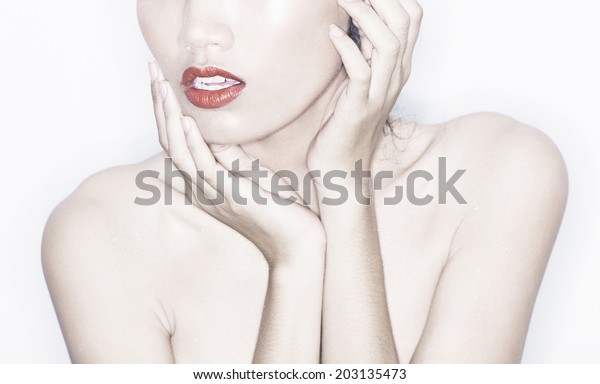 Detail Nude Fashion Model Portrait Studio Stock Photo Edit Now