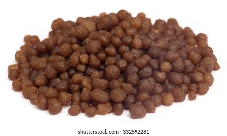 Diammonium Phosphate Fertilizer Over White Background Stock Photo