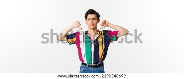 Disappointed Queer Gay Judging Something Bad Stock Photo