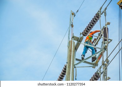 High Voltage Electric Pole Wiring Electric Stock Photo Edit Now