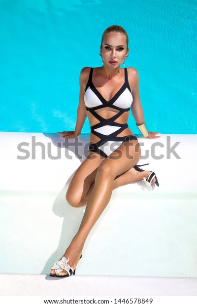 Elegant Sexy Woman Luxury Bikini On Stock Photo Shutterstock