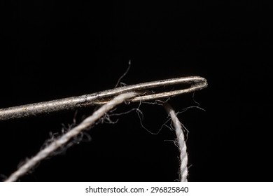 Enter Thread Through Needle On Black Stock Photo Shutterstock