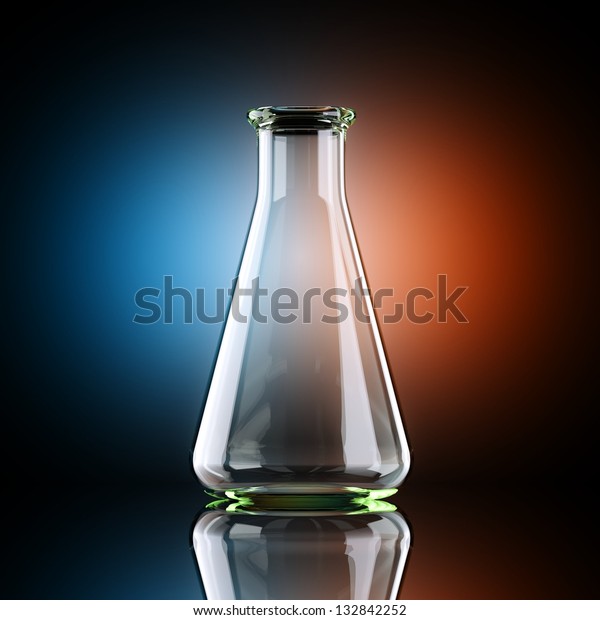 Erlenmeyer Flask Studio Artistic Backlight Stock Photo