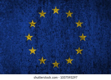 Vektor Stok True Proportions European Union Flag Falling Tanpa Royalti