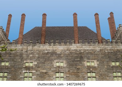 External View Guimaraes Palace Dukes Braganza Stock Photo