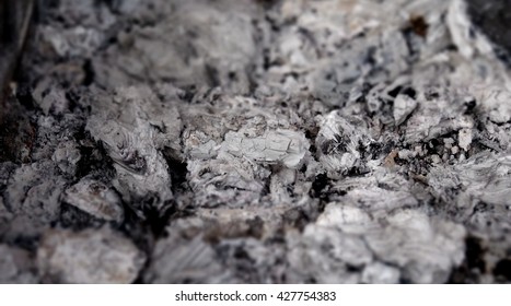 Extinct Ashes After Burning Fire Detailed Stock Photo