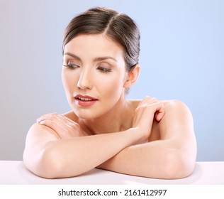 Face Portrait Woman Natural Skin Naked Stock Photo