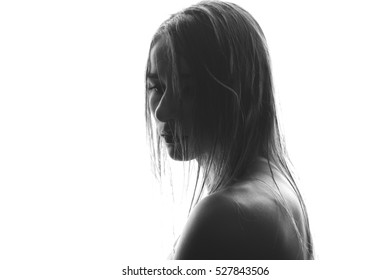 Fashion Art Studio Portrait Elegant Naked Stock Photo