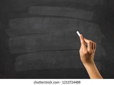 Female Hand Holding White Chalk Front Stock Photo 1213724488 Shutterstock