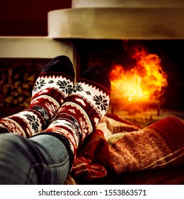 Female Legs Winter Woolen Socks Lying Stock Photo Shutterstock