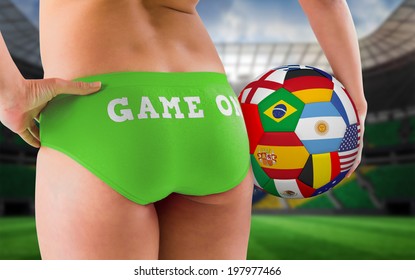 Fit Girl Green Bikini Holding Flag Stock Photo Shutterstock