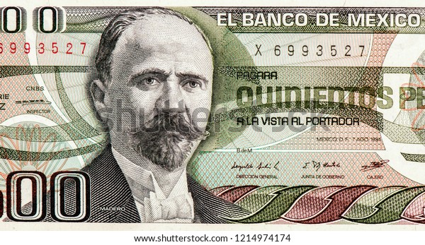 Francisco Madero Portrait Mexico Pesos Stock Photo