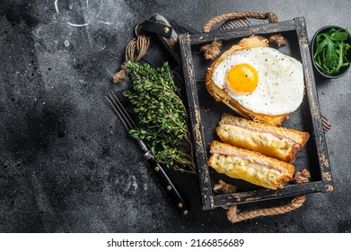 French Toasts Croque Monsieur Croque Madame Stock Photo