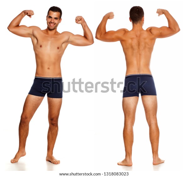 Front Back Shirtless Handsome Man Panties Stock Photo Edit Now