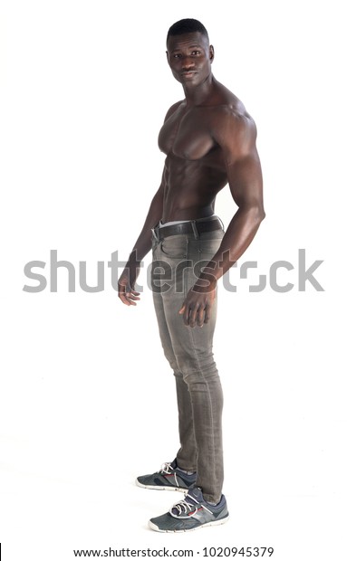 Full Portrait African Man Shirtless Stock Photo Edit Now 1020945379