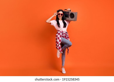 Full Size Photo Impressed Brunette Lady Stock Photo 1915258345