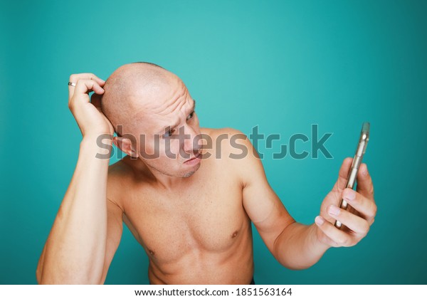 Funny Bald Naked Man Emotions Holds Stock Photo Shutterstock